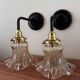 Vintage glass wall sconces