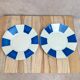 Set of 2 antique ironstone saucers from Badonviller – Cobalt blue Art Deco