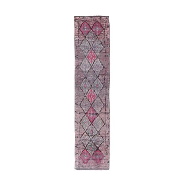 Vintage Turkish Hand-Knotted Hallway Runner  71x313