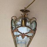 Bronze lantern of Louis XVI style working order - engraved glasses