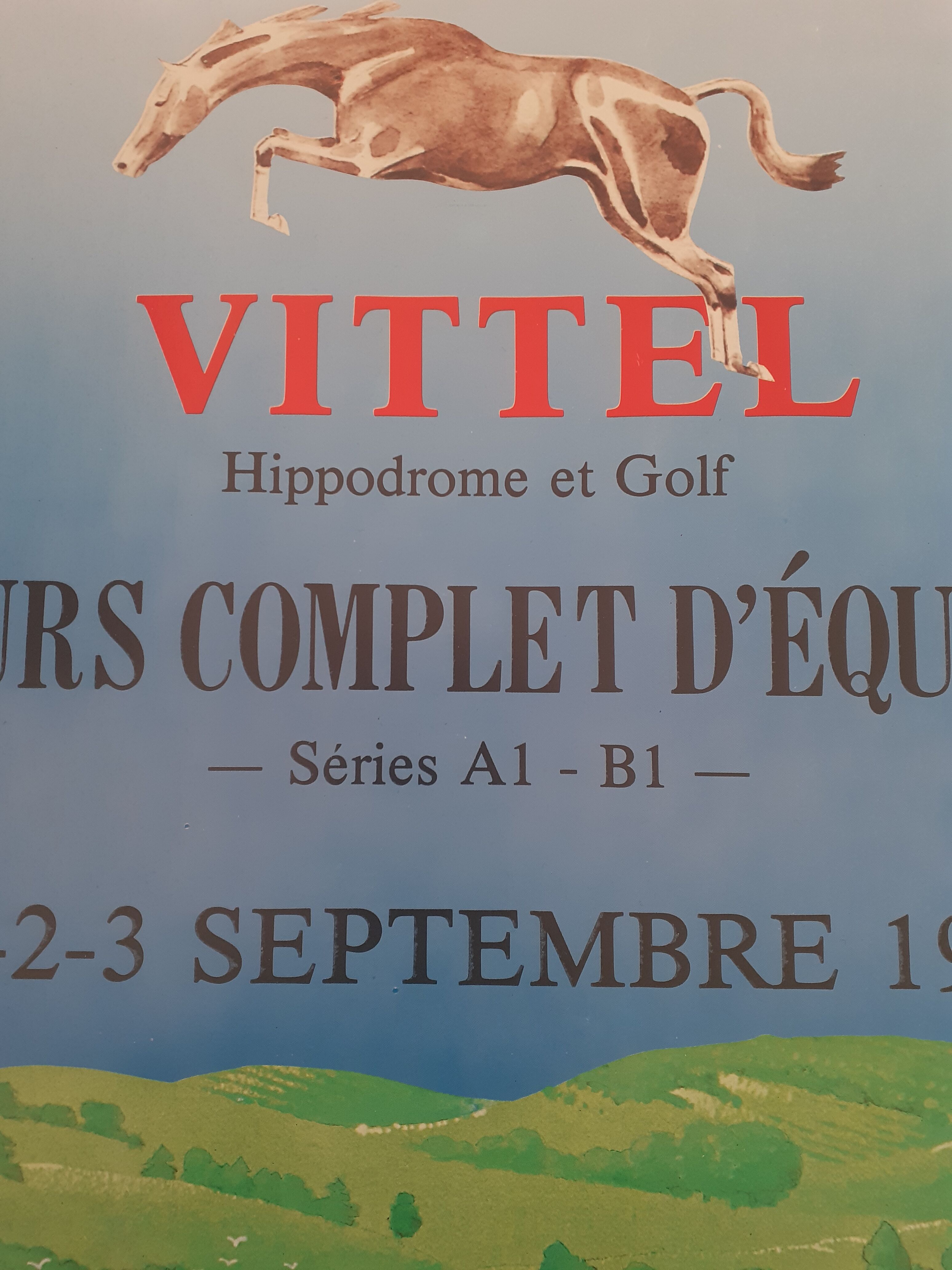 Affiche Vittel équitation golf 1989