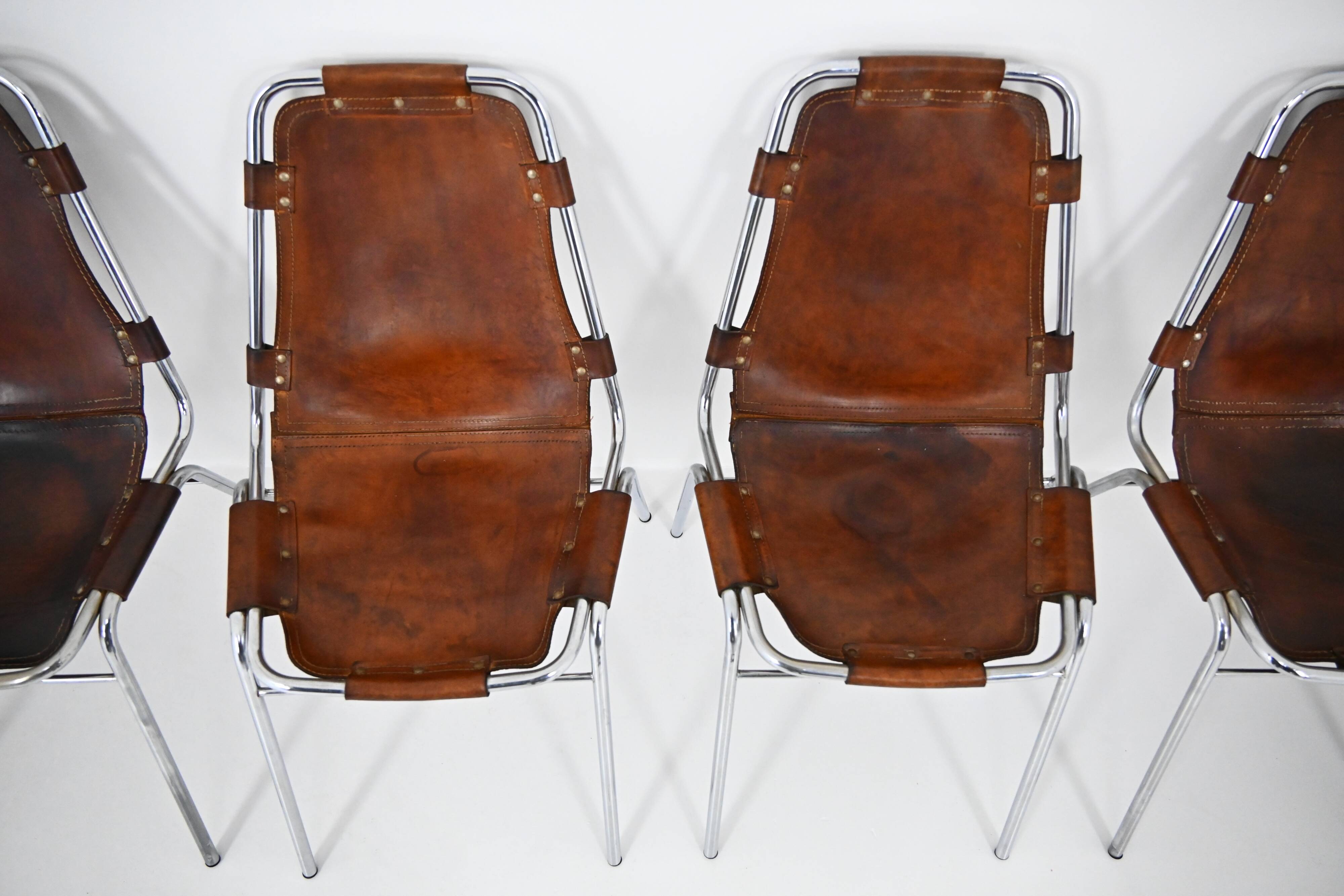 Set of 6 "Les Arcs" Chairs by Charlotte Perriand, 1960s