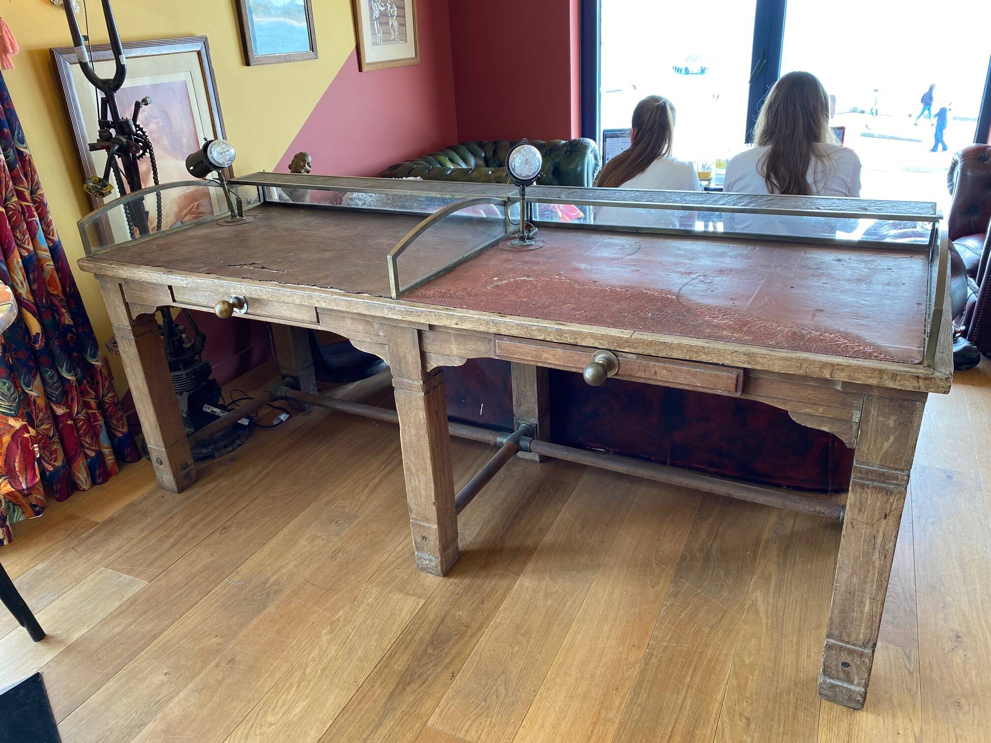 Old french bank table early 20th century trade furniture table