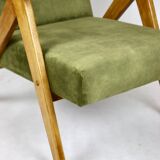 Fauteuil vintage vert olive modèle B-310, années 1970
