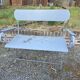 Banc de jardin ancien en fer forgé massif