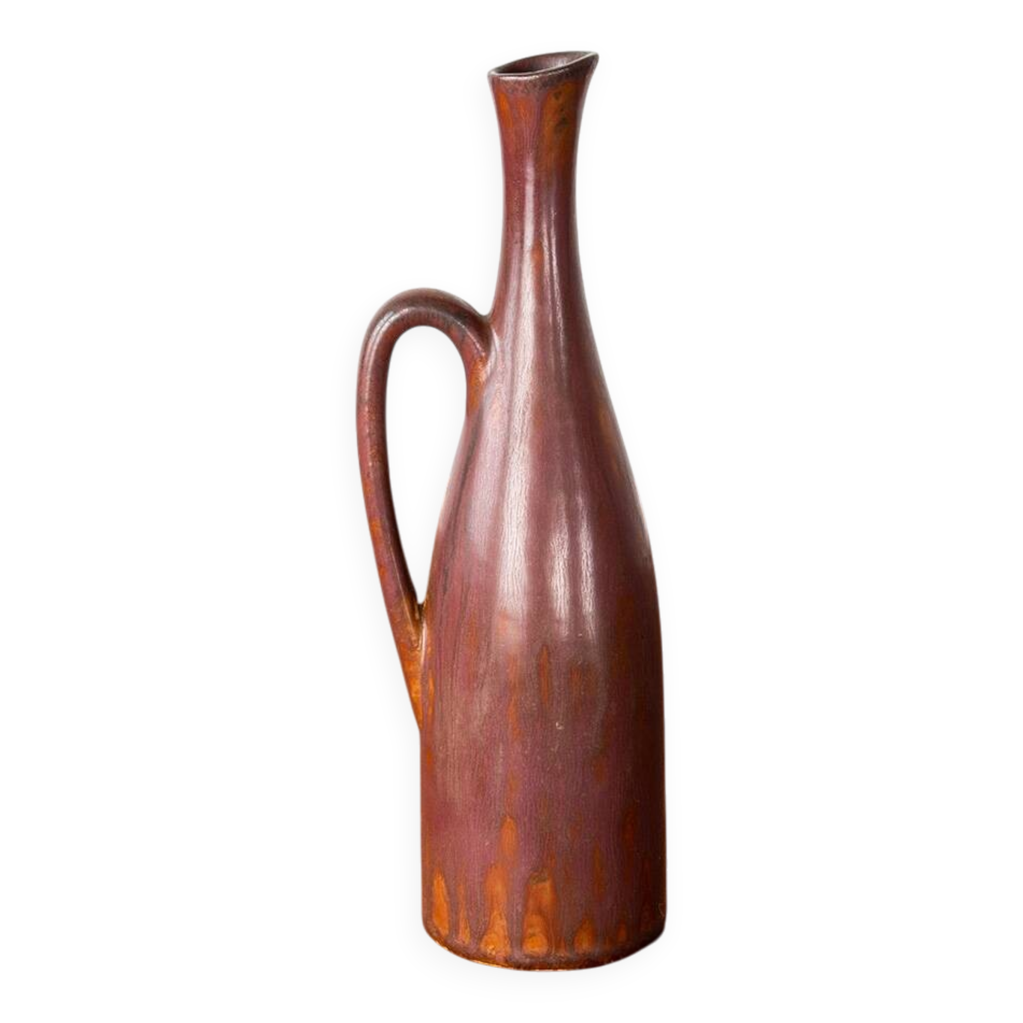Brown glazed ceramic vase by Gunnar Nylund for Rörstrand.