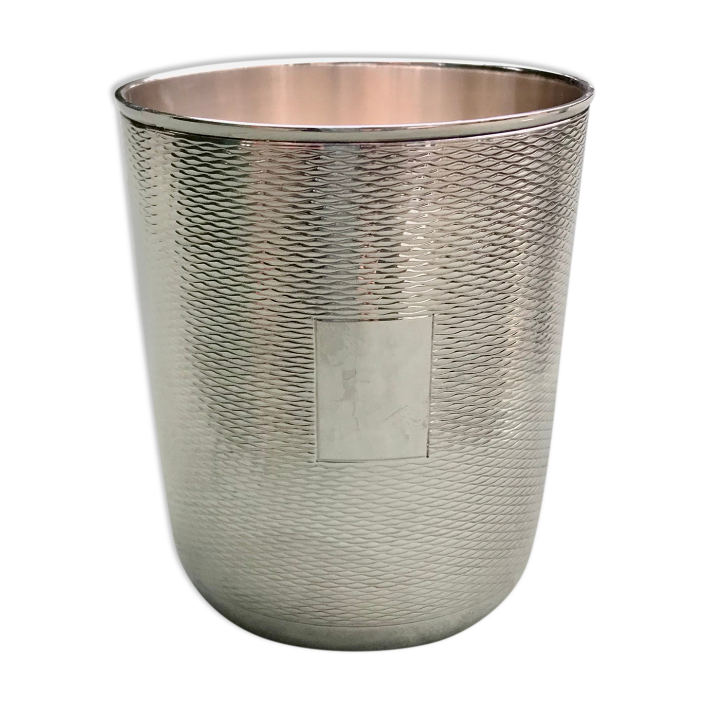 Timbale guillochée silver metal