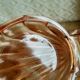 Set of 6 small scallops in vintage rosaline pink glass