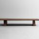 Rustic wabi sabi brutalist coffee table from solid wood, 1900s France