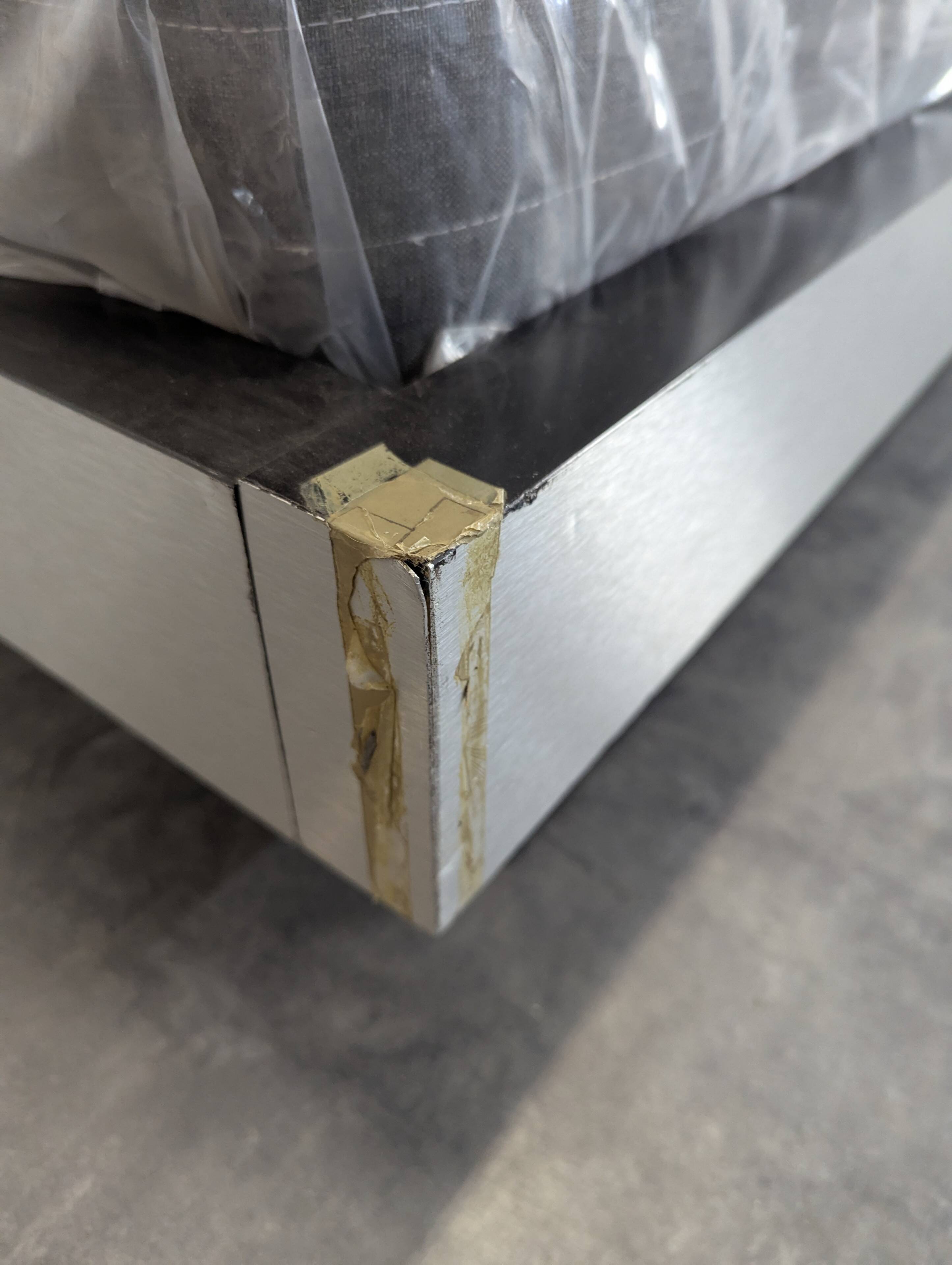 Roche Bobois Camora Nova brushed aluminum bed and bedside table
