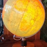 Ancien globe terrestre lumineux mappemonde en verre