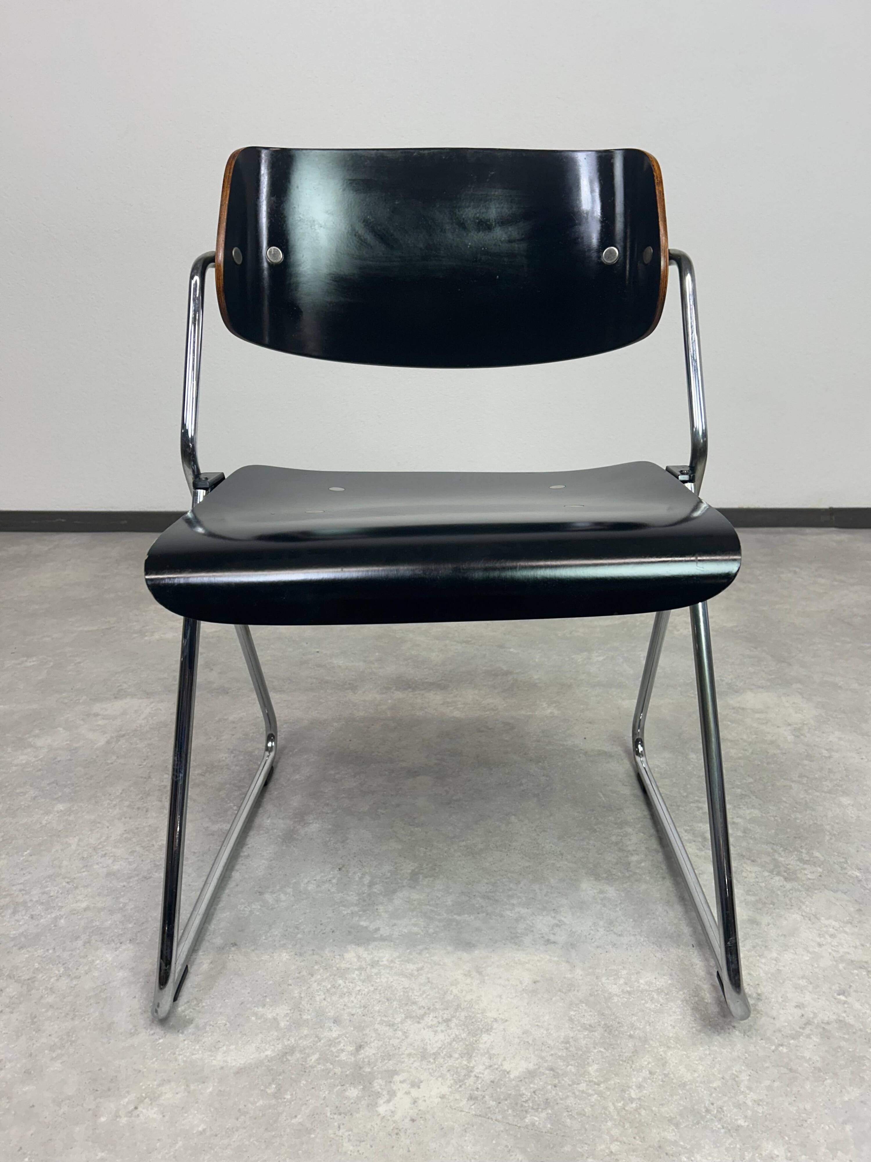 Mid-century modern dining chairs no. 614/3 by Klaus Franck for Wilkhahn