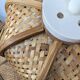 Woven rattan pendant light