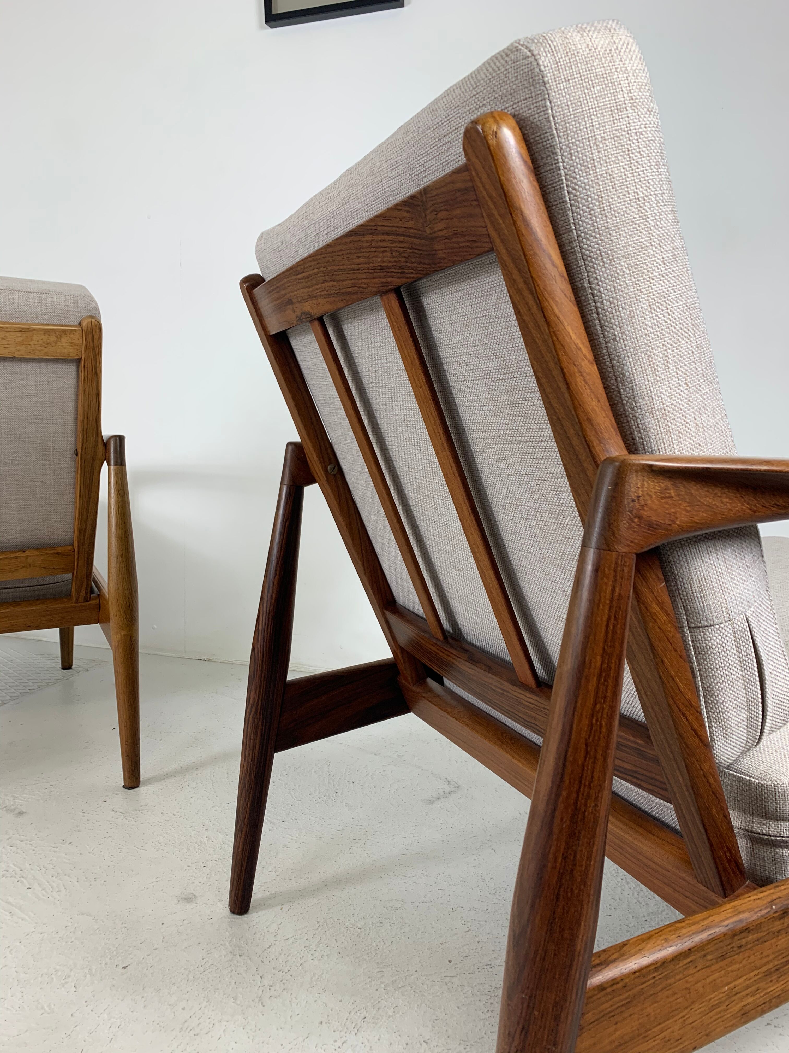 Danish palisander armchairs by Kai Kristiansen