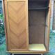 Vintage wardrobe with compass feet in oak and oak cp with 2 sliding doors.