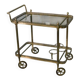 Neoclassical brass and glass serving trolley attributed to Maison Jansen, 1960s