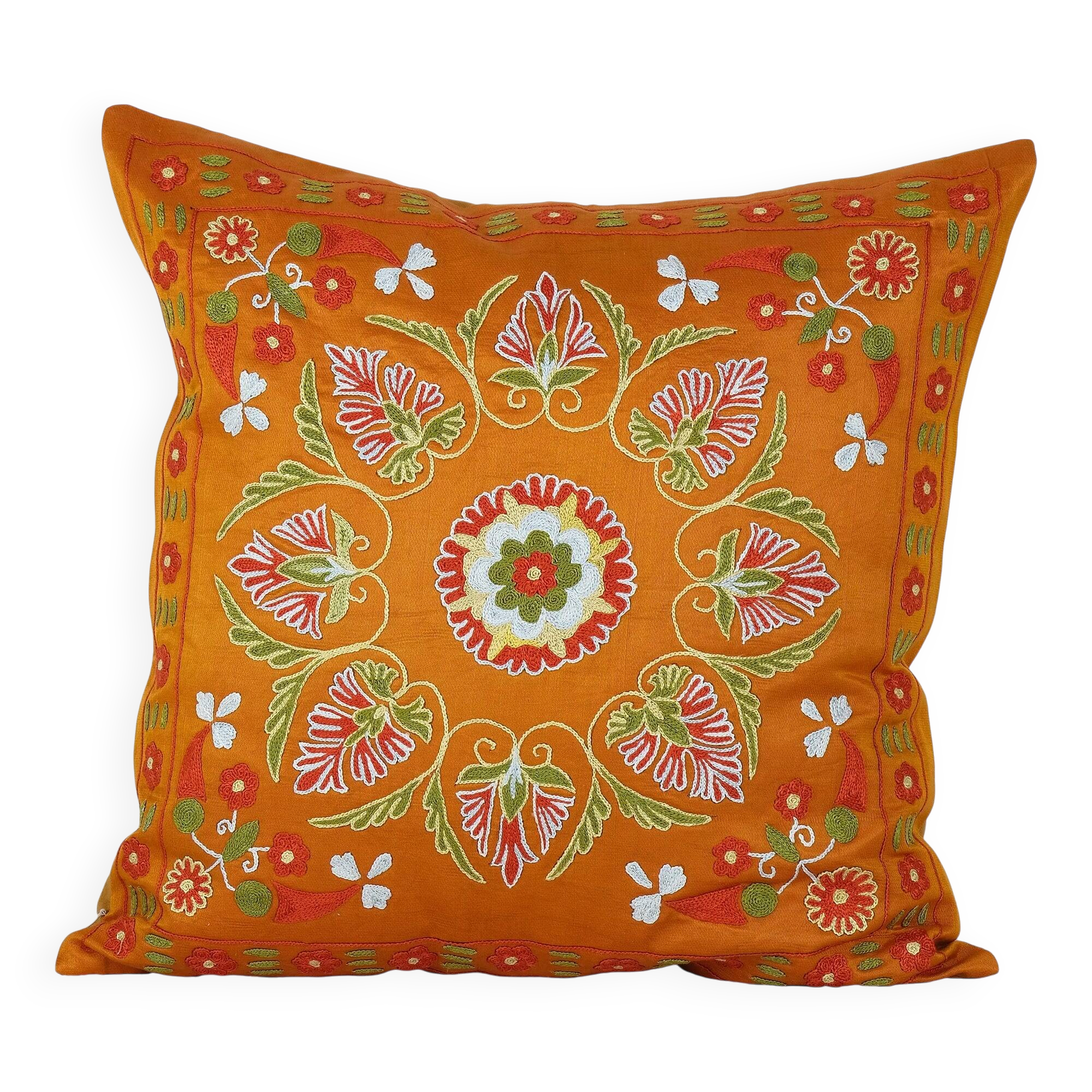 Vintage embroidered cushion cover 51x51 cm