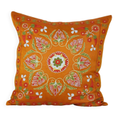 Housse de coussin brodée vintage 51x51 cm