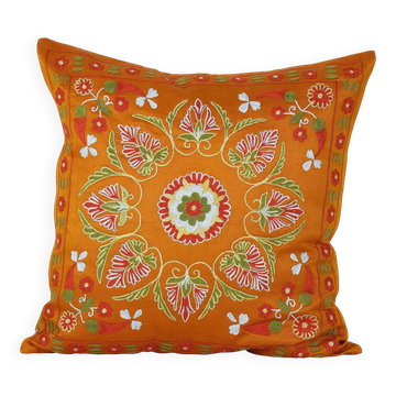 Vintage embroidered cushion cover 51x51 cm