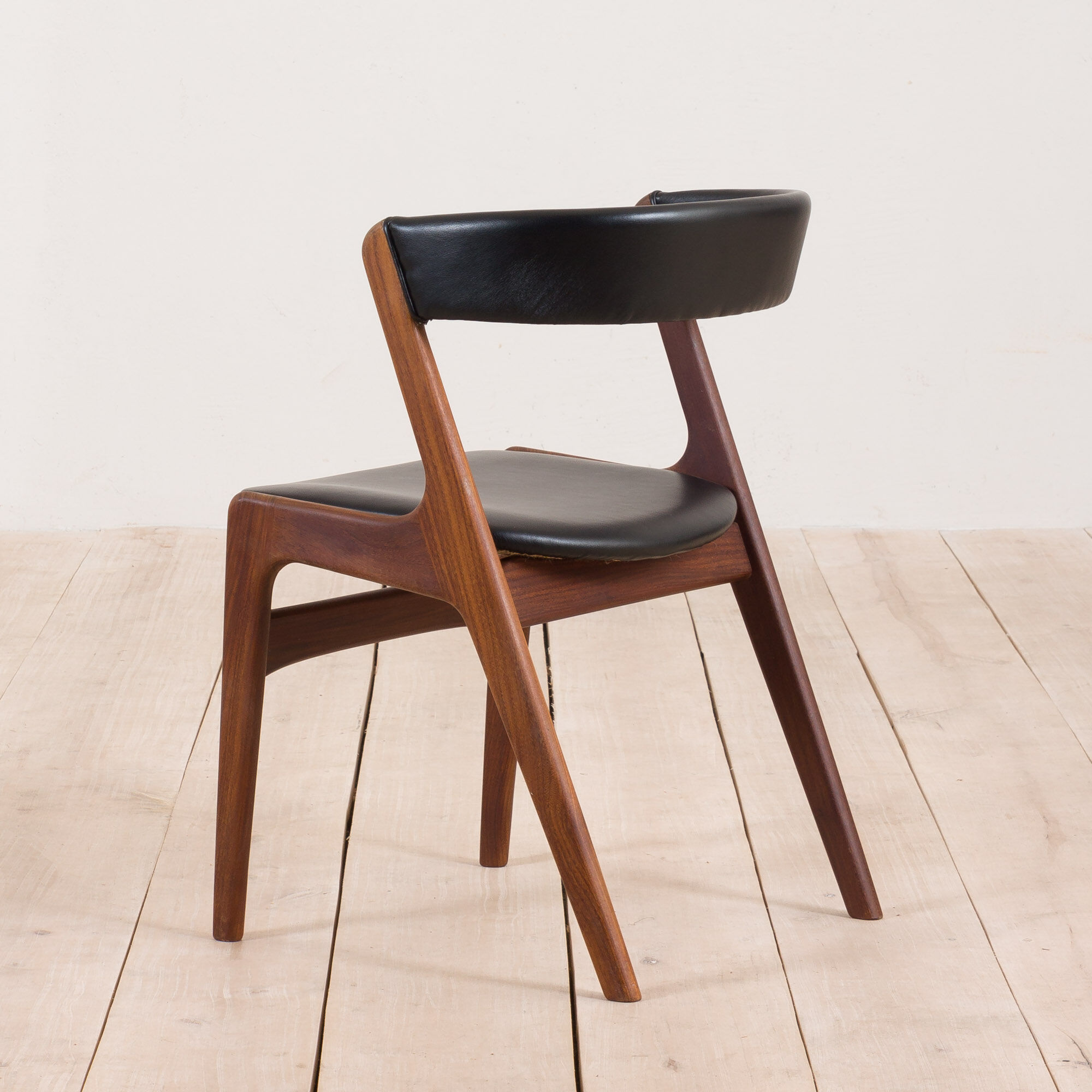 Kai Kristiansen Fire chair in new black aniline leather, Denmark, 1960s