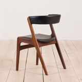 Kai Kristiansen Fire chair in new black aniline leather, Denmark, 1960s