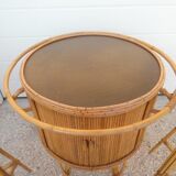 Rattan bar and stools