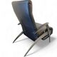 David design armchair/lounger by Interprofil, black leather, good condition