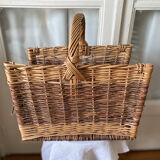 Rattan wicker log basket magazine holder