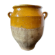 Old yellow glazed terracotta grease pot south west France