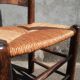 Paire de chaises brutaliste paillées et bois