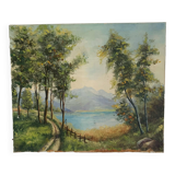 Old oil on canvas landscape