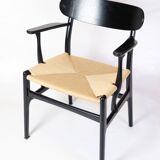 Armchair Model CH26 In Black Oak By Hans J. Wegner For Carl Hansen & Son