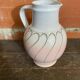 Vintage pichet ancien strehla ceramic pink & white 1950 west germany
