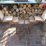 Oak sewing cart