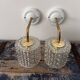 Pair of vintage chiseled glass wall lights