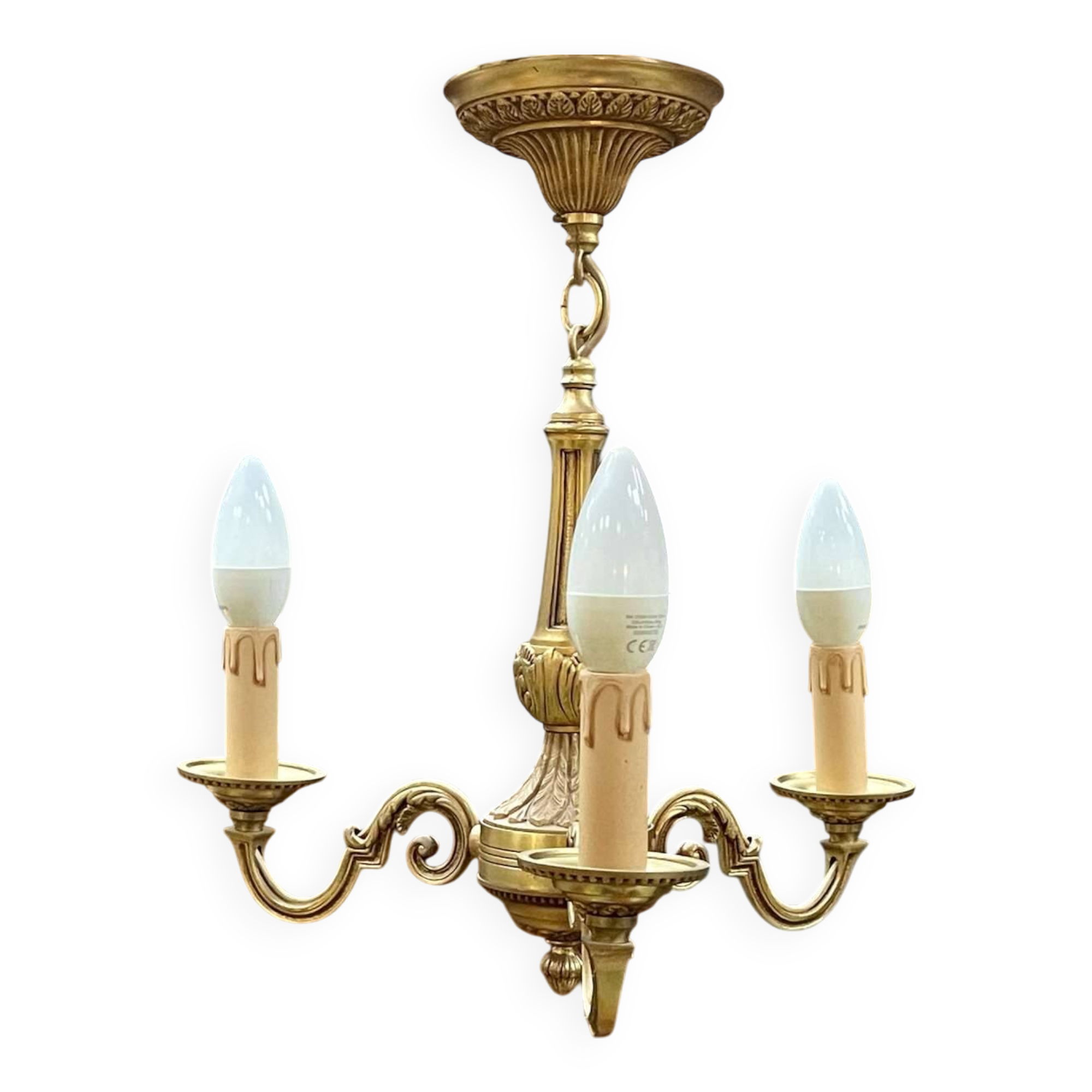 3-light bronze chandelier