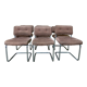 Suite de 6 chaises tubulaires chromées 1970