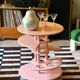 Mini bar dessert from the 80s, Memphis style, light pink lacquered wood.