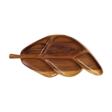 Serving tray or aperitif in carved wood varnish 70
