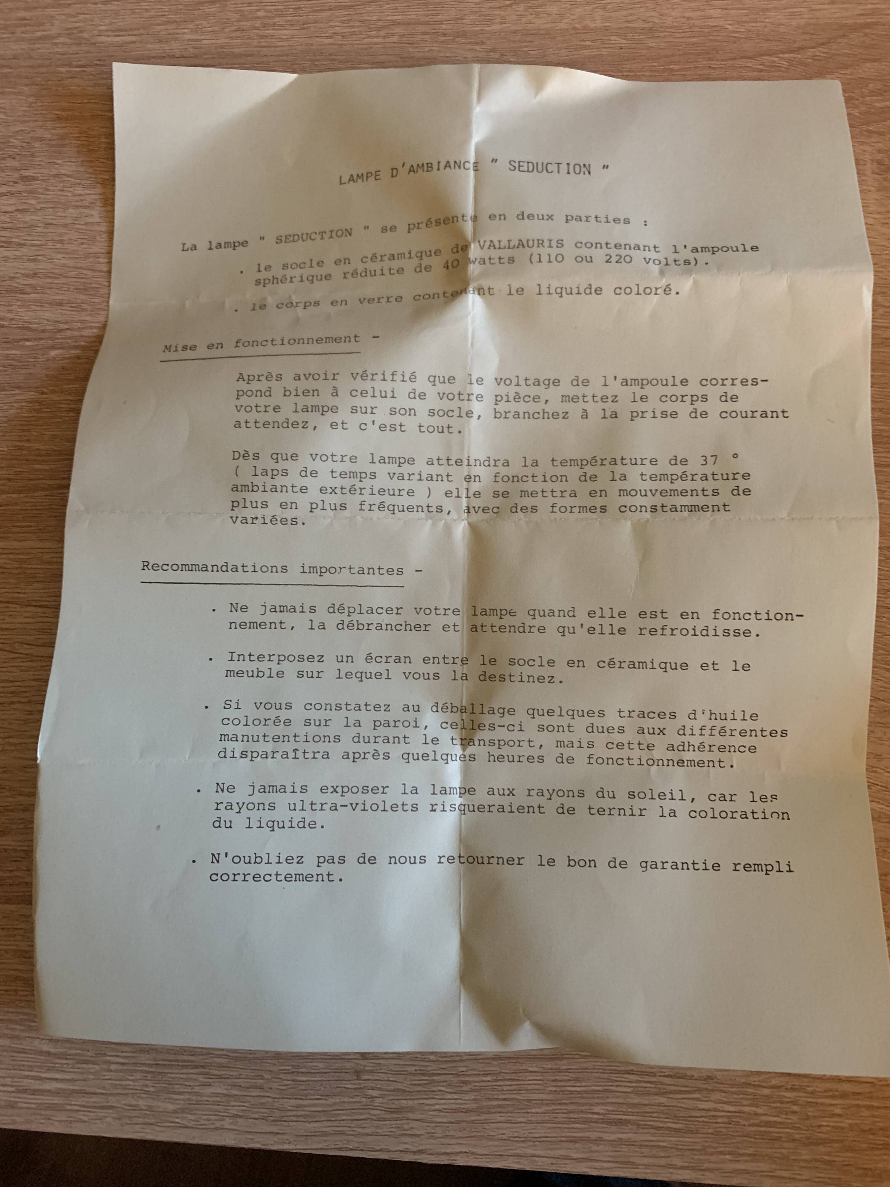 Vintage Vallauris ceramic lava lamp