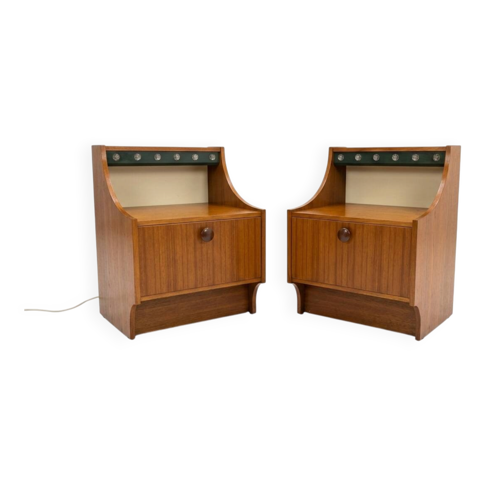 Pair of Scandinavian teak bedside tables from the 1960s.