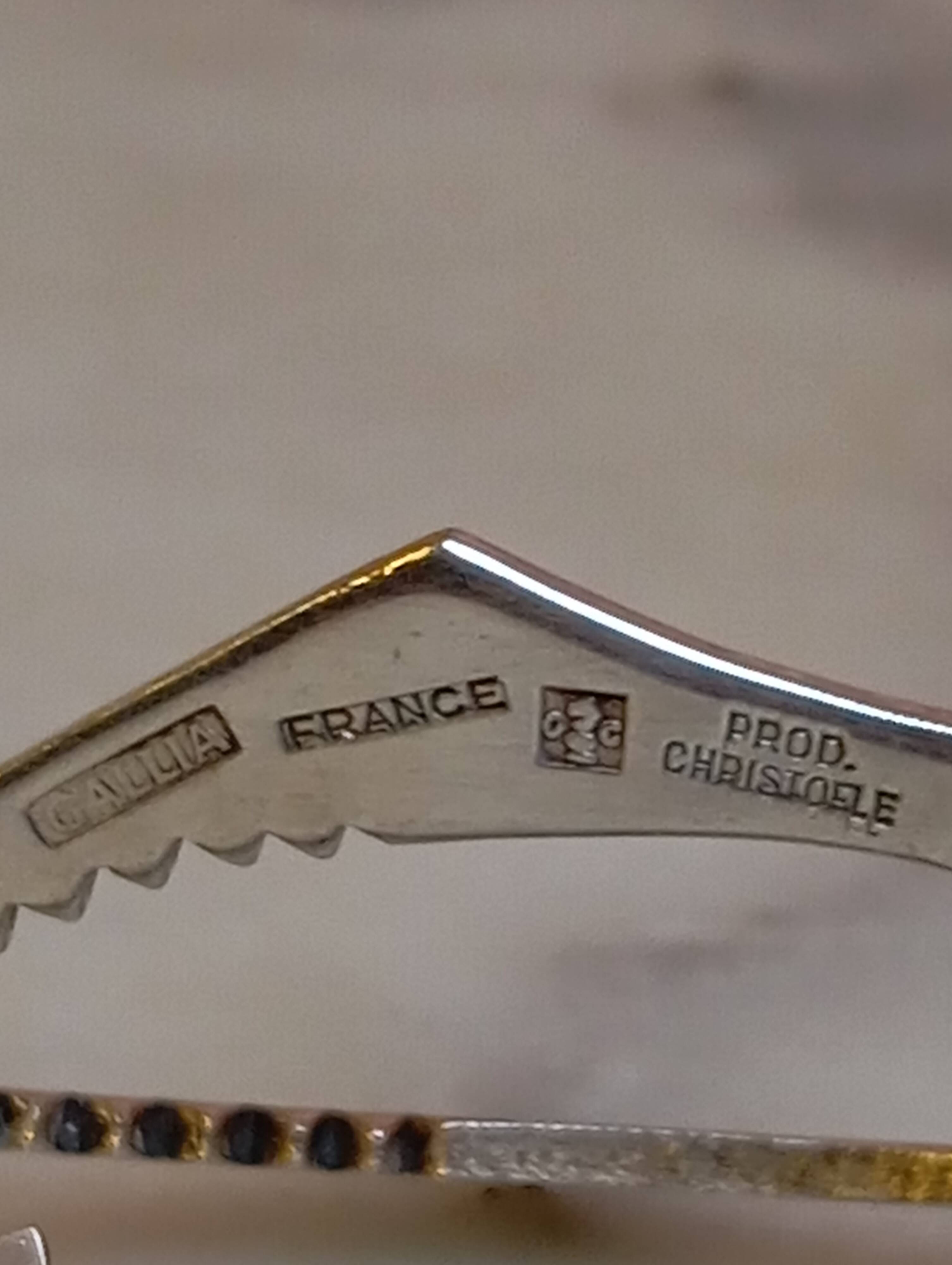 Christofle silver metal sugar tongs