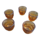 Set of 5 amber egg cups
