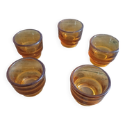 Lot de 5 coquetiers ambré