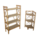 Pair of rattan shelves including a corner shelf