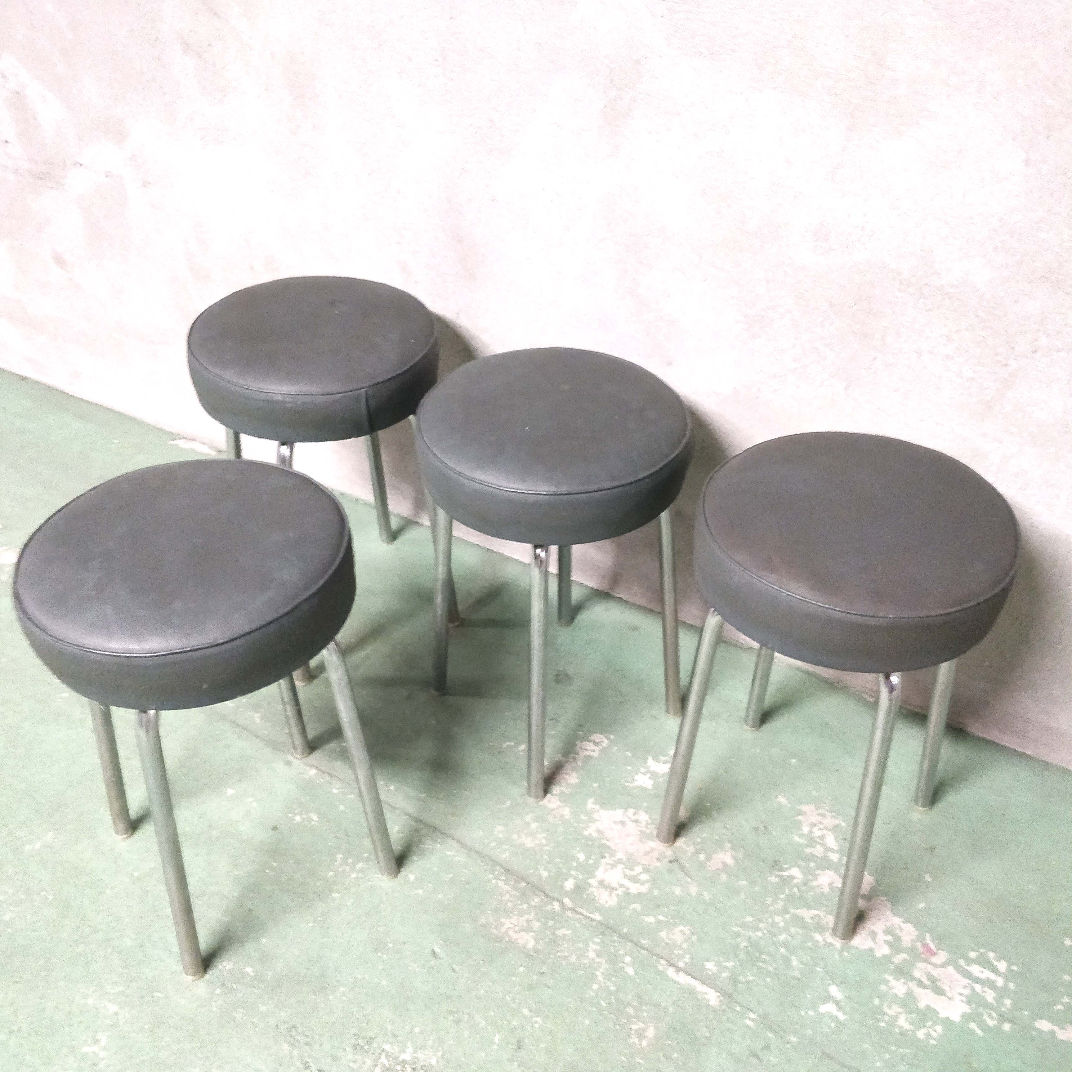 Lot of 4 industrial stools