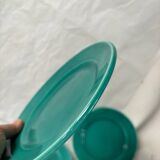 6 earthenware celadon dessert plates