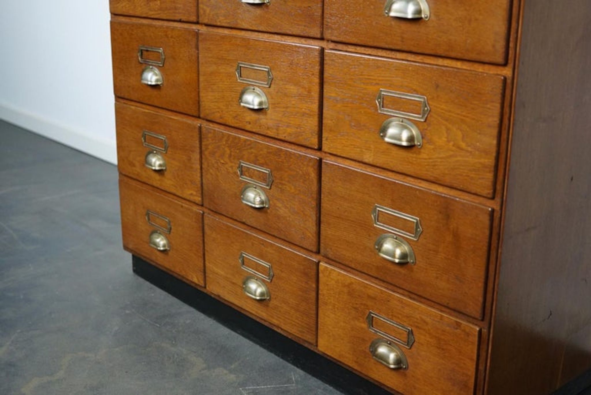 Vintage oak haberdashery shop furniture, Netherlands, 1930s