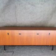 Minimalist mahogany veneer row by Paul Geoffroy 1960s