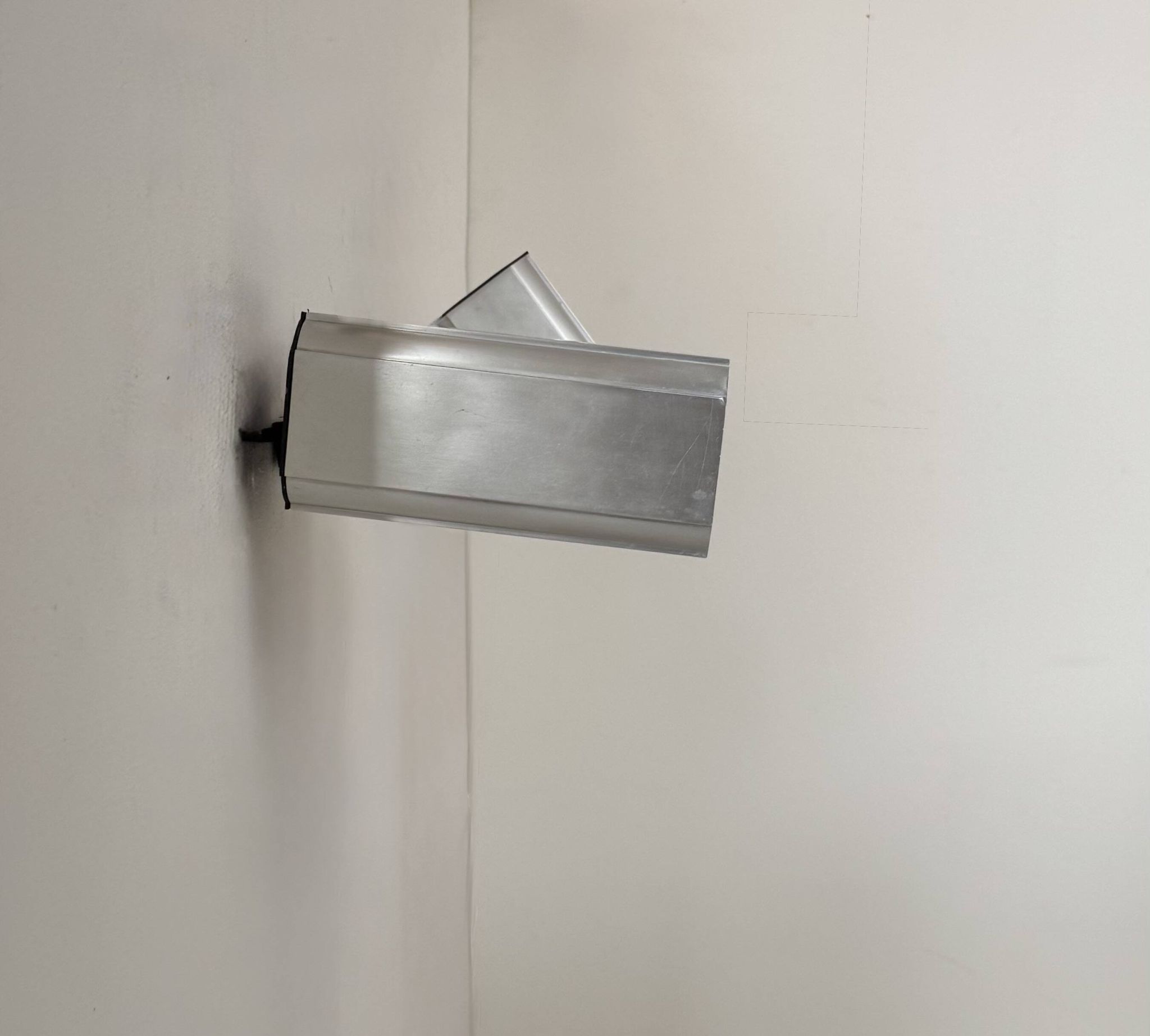Pair of adjustable vintage wall lights, anodised aluminium, France, 1980.